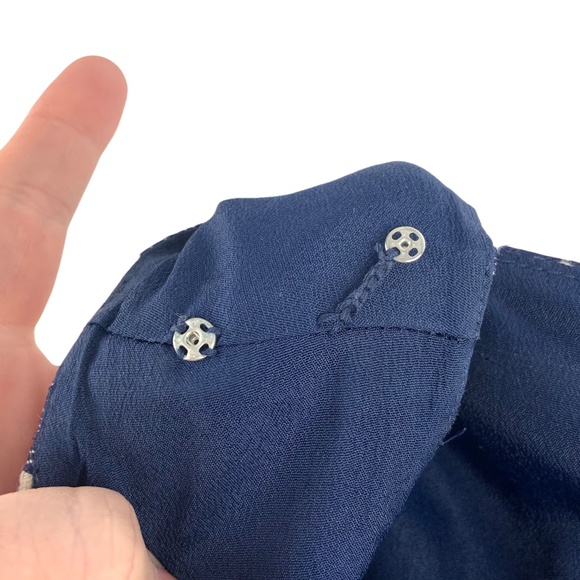 JCrew Striped Sheath Dress Grommet Details Sleeveless Blue - Picture 6 of 9